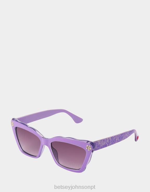 roxo óculos de sol petite pétalas H6X06382 Betsey Johnson mulheres acessórios