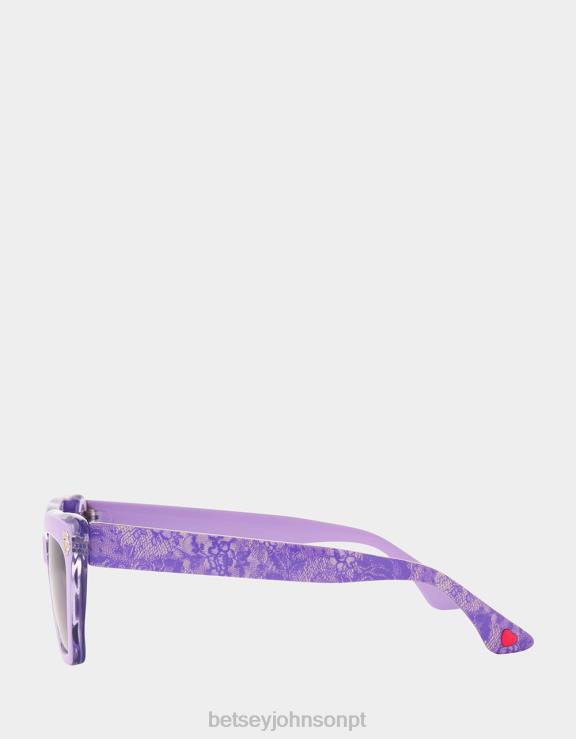 roxo óculos de sol petite pétalas H6X06382 Betsey Johnson mulheres acessórios