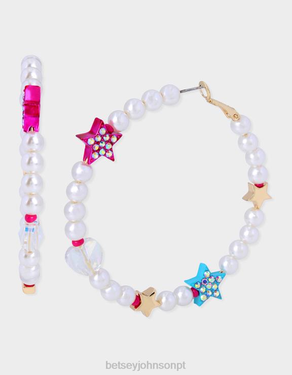 multi argolas de pérola kitsch kidult H6X06360 Betsey Johnson mulheres joia