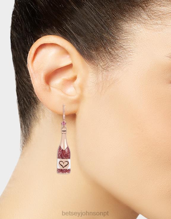 rosa brincos vinho e uvas incompatíveis H6X06333 Betsey Johnson mulheres joia
