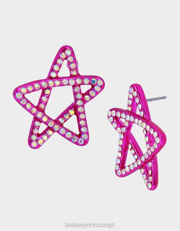 rosa kidult kitsch star studs H6X06354 Betsey Johnson mulheres joia