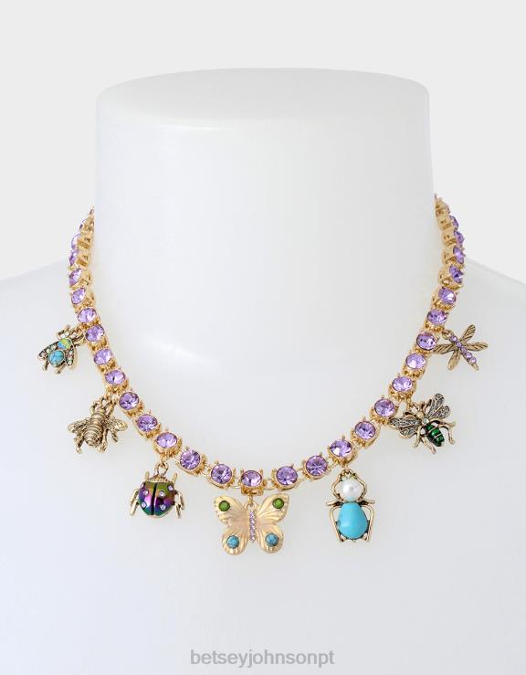 multi colar de tênis com charme de borboleta buggin out H6X06363 Betsey Johnson mulheres joia