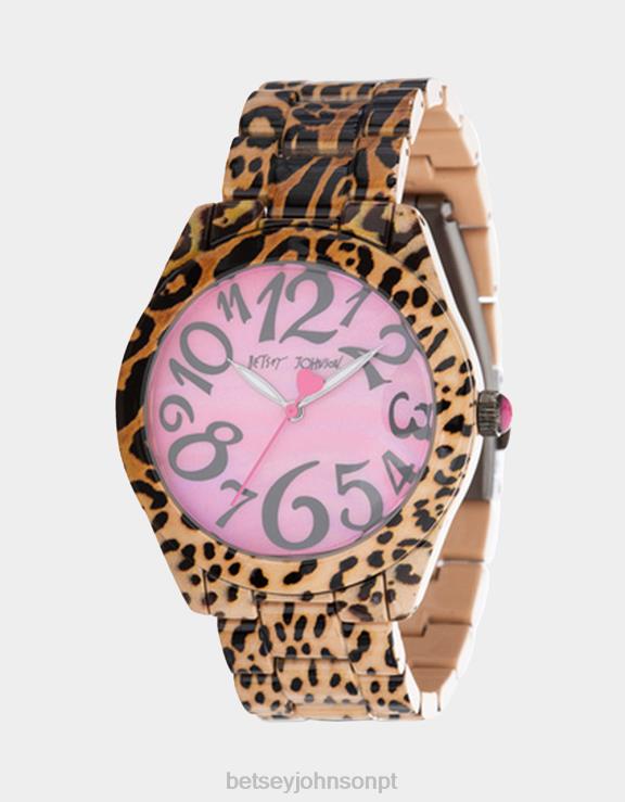 leopardo relógio betsey time lover H6X06344 Betsey Johnson mulheres joia