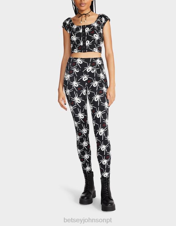 Preto branco legging segunda pele 80th bash H6X06304 Betsey Johnson mulheres roupas