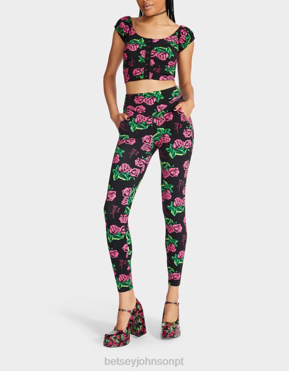 rosa legging segunda pele 80th bash H6X06306 Betsey Johnson mulheres roupas