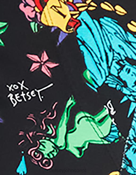 tatuagem pri 80º bash espartilho raglan top tattoo H6X06292 Betsey Johnson mulheres roupas