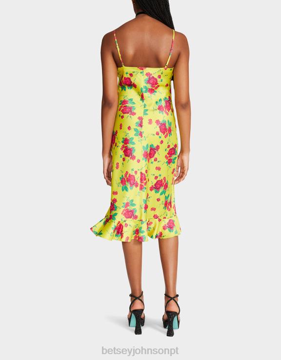 Lima vestido midi rosa pintado H6X06284 Betsey Johnson mulheres roupas