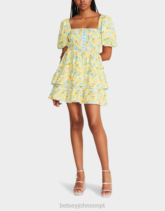 azul mini vestido haley H6X06283 Betsey Johnson mulheres roupas