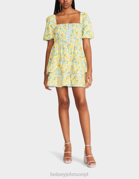 azul mini vestido haley H6X06283 Betsey Johnson mulheres roupas