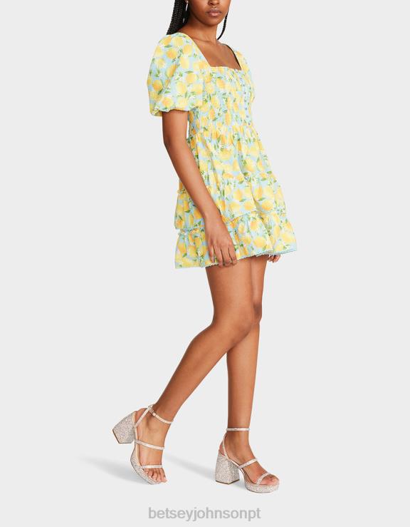 azul mini vestido haley H6X06283 Betsey Johnson mulheres roupas