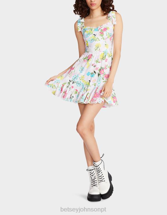 branco mini vestido tulluah H6X06265 Betsey Johnson mulheres roupas