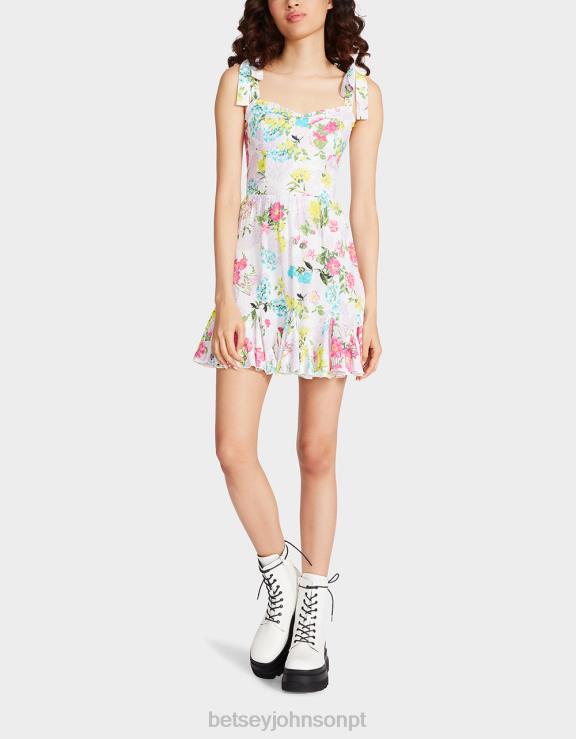 branco mini vestido tulluah H6X06265 Betsey Johnson mulheres roupas