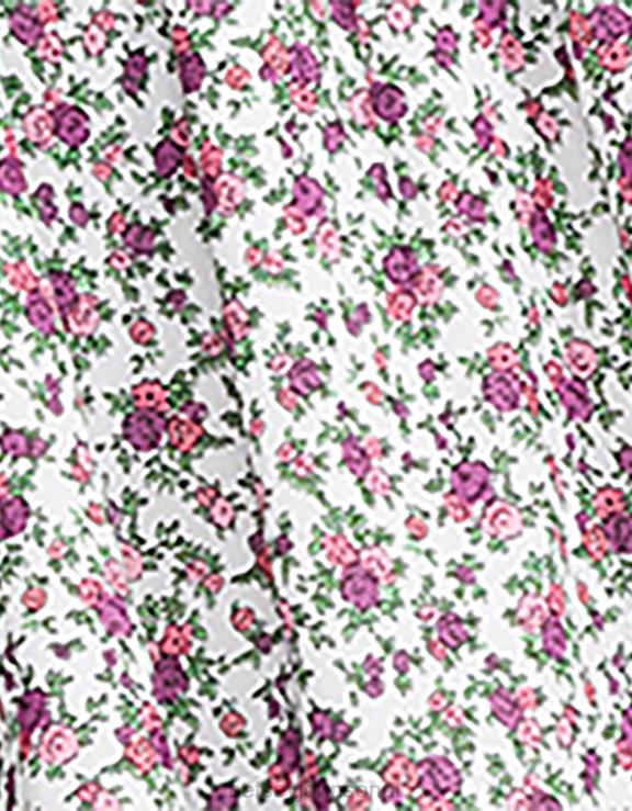 multi mini vestido floral vintage ditsy branco H6X06300 Betsey Johnson mulheres roupas