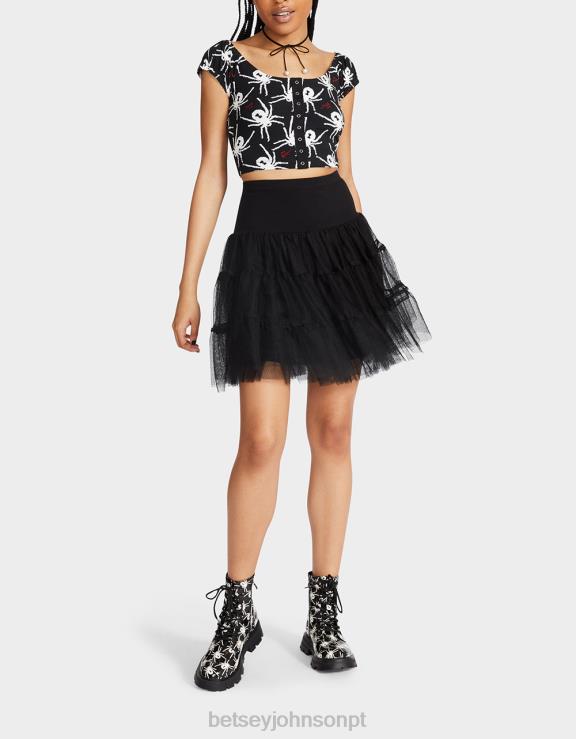 preto tutu de tule bash 80th H6X06272 Betsey Johnson mulheres roupas