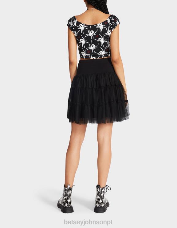 preto tutu de tule bash 80th H6X06272 Betsey Johnson mulheres roupas