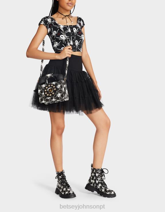 preto tutu de tule bash 80th H6X06272 Betsey Johnson mulheres roupas