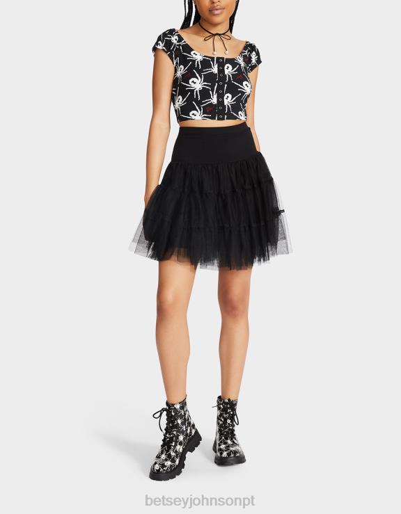 preto tutu de tule bash 80th H6X06272 Betsey Johnson mulheres roupas