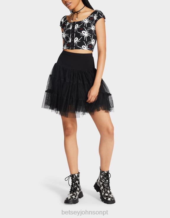 preto tutu de tule bash 80th H6X06272 Betsey Johnson mulheres roupas