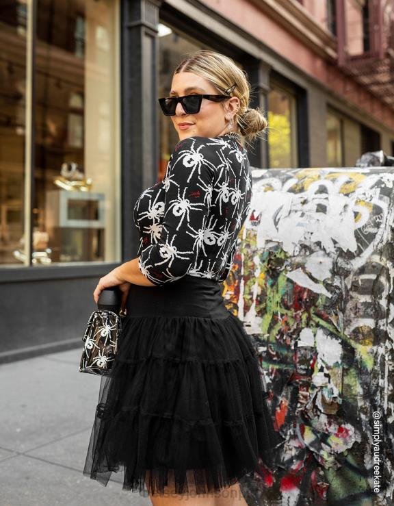 preto tutu de tule bash 80th H6X06272 Betsey Johnson mulheres roupas