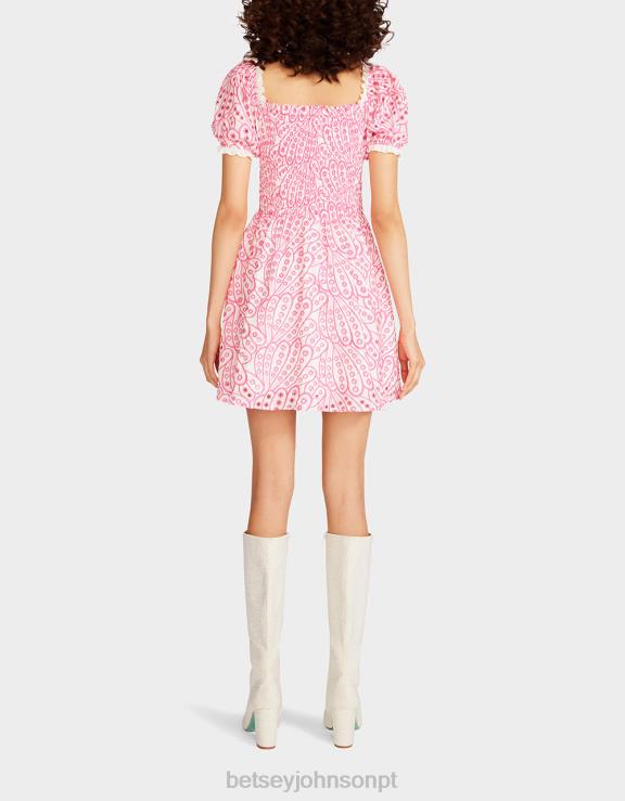 rosa mini vestido com espartilho H6X06271 Betsey Johnson mulheres roupas