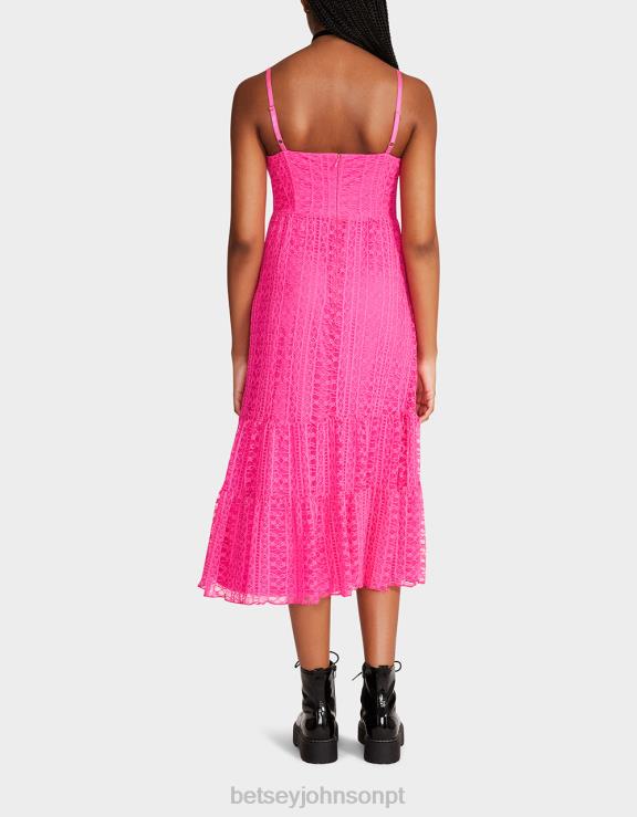 rosa vestido midi espartilho ava H6X06285 Betsey Johnson mulheres roupas