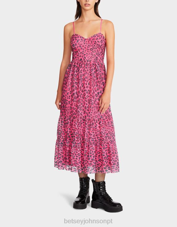 rosa wild n out espartilho de renda midi quente H6X06276 Betsey Johnson mulheres roupas