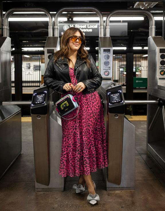 rosa wild n out espartilho de renda midi quente H6X06276 Betsey Johnson mulheres roupas