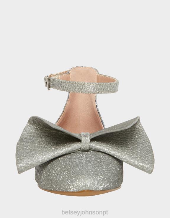 prata nobre H6X0632 Betsey Johnson crianças sapato