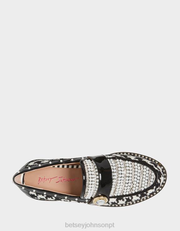 Preto branco mariam H6X06118 Betsey Johnson mulheres sapato