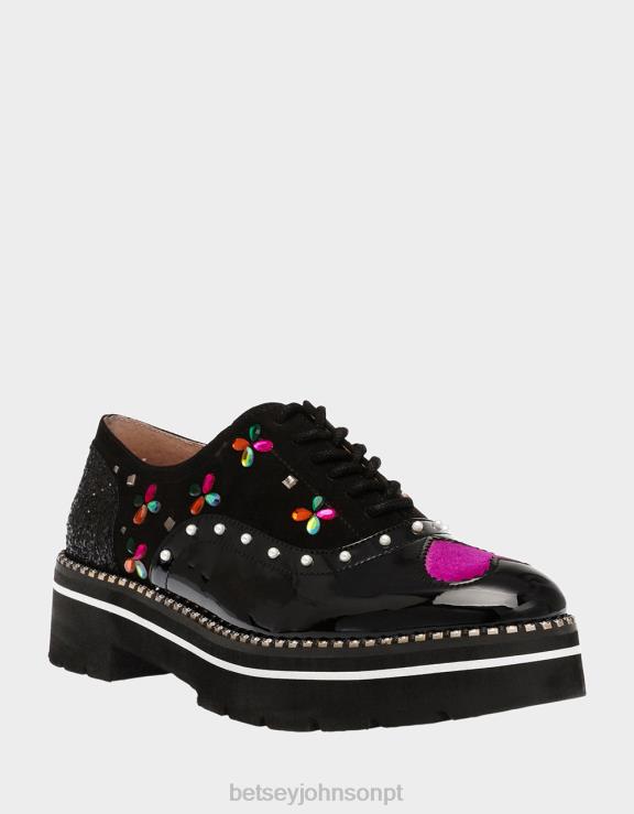 preto multi pixxy H6X06167 Betsey Johnson mulheres sapato
