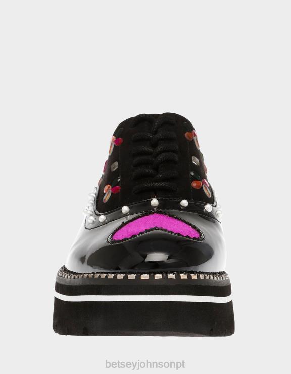 preto multi pixxy H6X06167 Betsey Johnson mulheres sapato