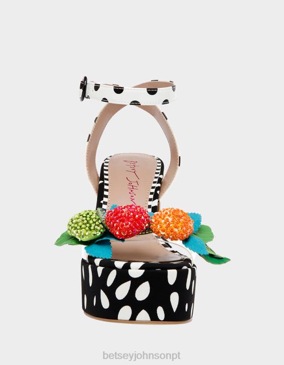Preto branco sprite H6X06105 Betsey Johnson mulheres sapato