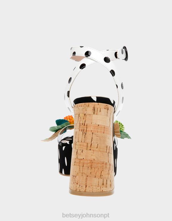 Preto branco sprite H6X06105 Betsey Johnson mulheres sapato