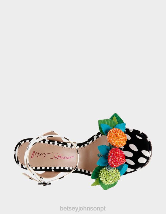 Preto branco sprite H6X06105 Betsey Johnson mulheres sapato