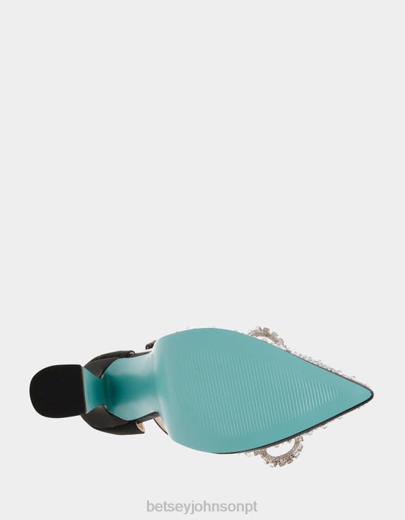 cetim preto querida H6X0685 Betsey Johnson mulheres sapato