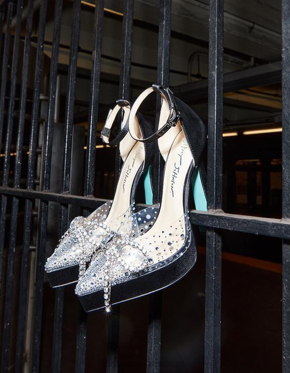 cetim preto querida H6X0685 Betsey Johnson mulheres sapato