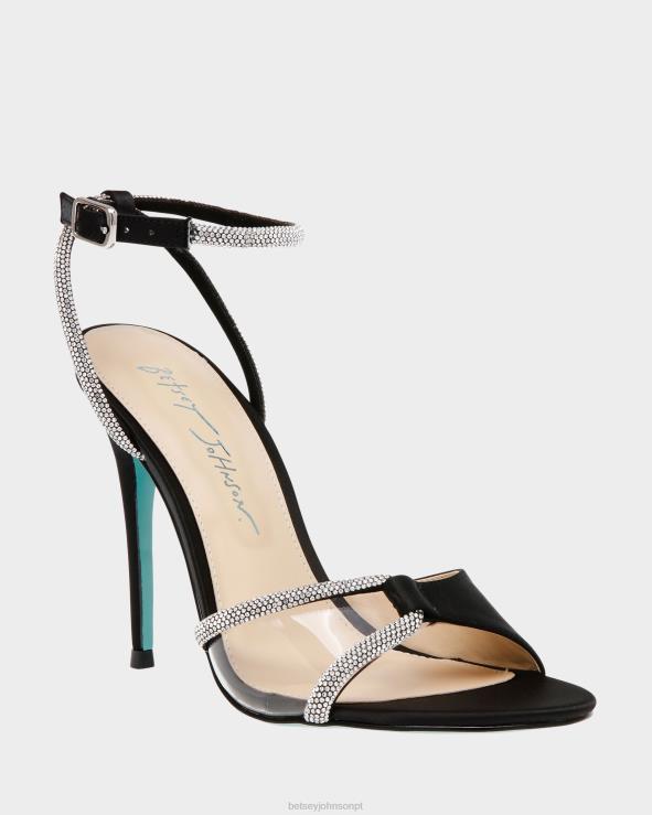 cetim preto vera H6X06142 Betsey Johnson mulheres sapato