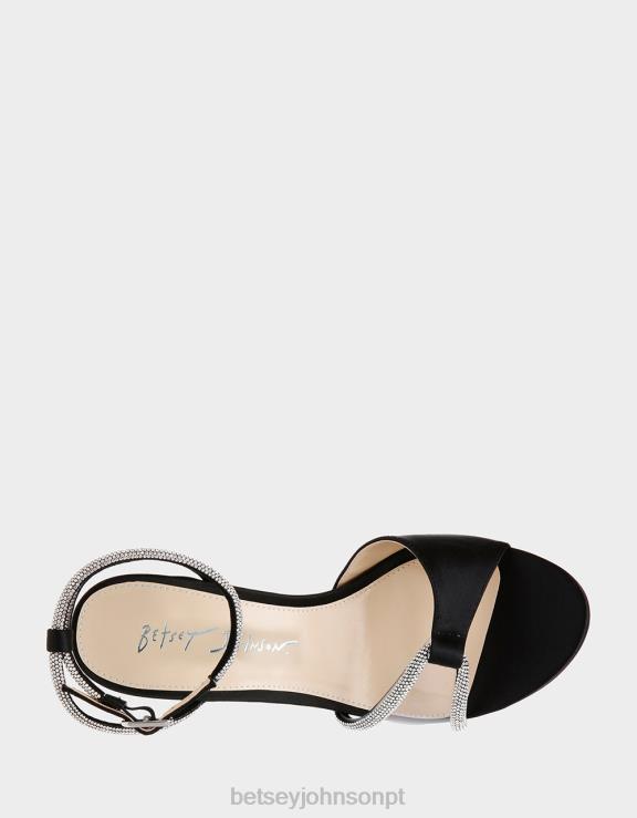 cetim preto vera H6X06142 Betsey Johnson mulheres sapato
