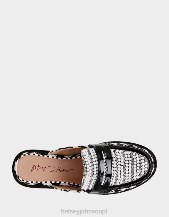 Preto branco ronin H6X06177 Betsey Johnson mulheres sapato