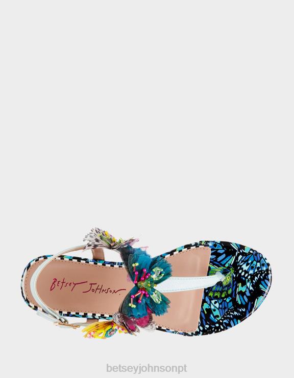 multi azul prila H6X0643 Betsey Johnson mulheres sapato