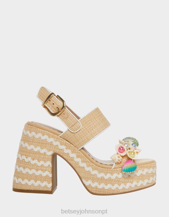 natural multi shellie H6X0667 Betsey Johnson mulheres sapato