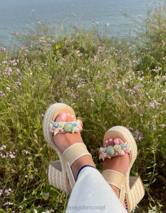 natural multi shellie H6X0667 Betsey Johnson mulheres sapato