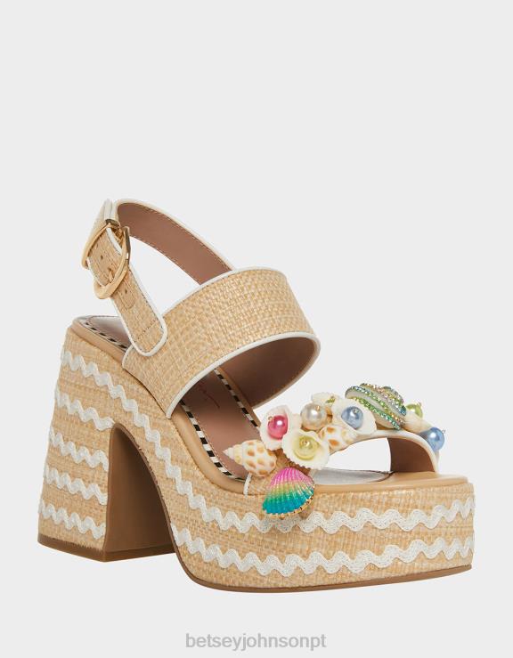 natural multi shellie H6X0667 Betsey Johnson mulheres sapato