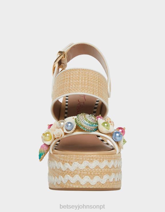 natural multi shellie H6X0667 Betsey Johnson mulheres sapato