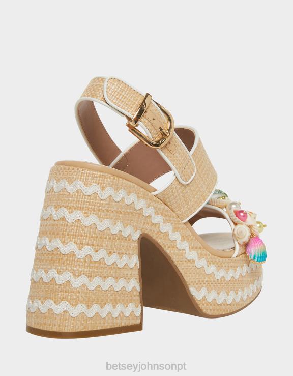 natural multi shellie H6X0667 Betsey Johnson mulheres sapato