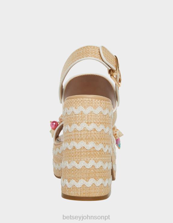 natural multi shellie H6X0667 Betsey Johnson mulheres sapato