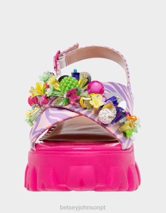 rosa multi franqueado H6X06107 Betsey Johnson mulheres sapato