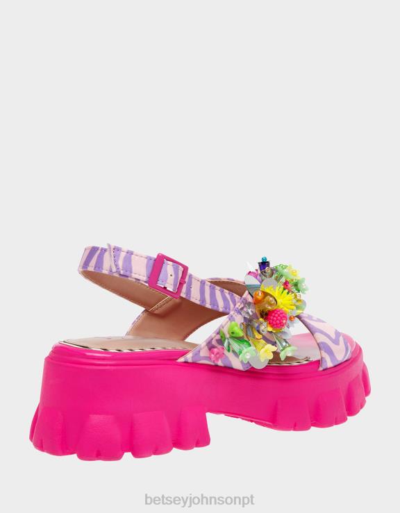 rosa multi franqueado H6X06107 Betsey Johnson mulheres sapato