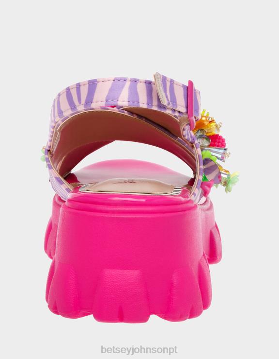 rosa multi franqueado H6X06107 Betsey Johnson mulheres sapato