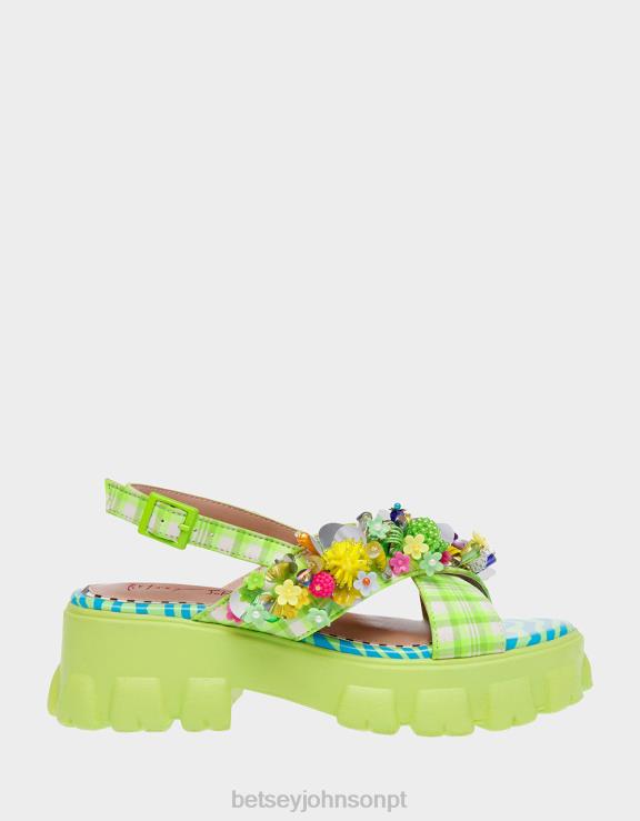 verde multi franqueado H6X06125 Betsey Johnson mulheres sapato
